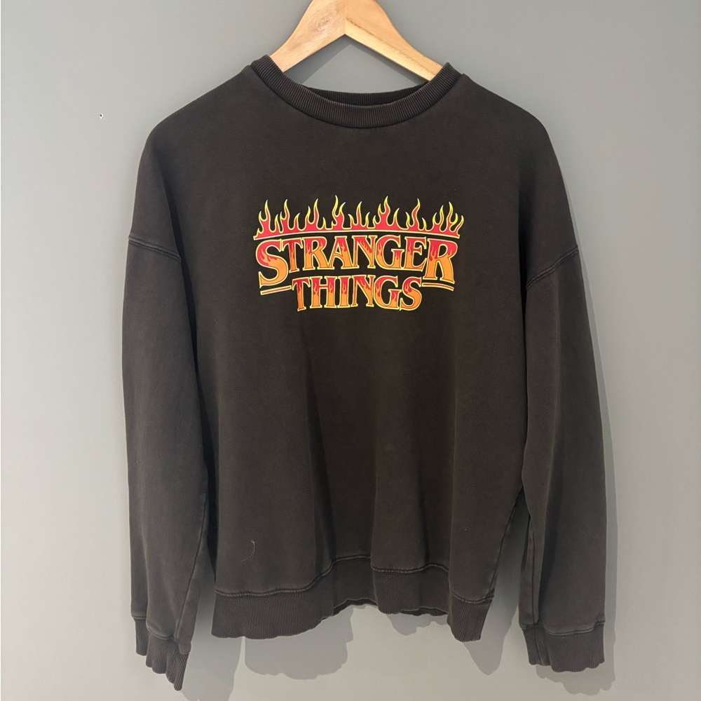 H&M Black Stranger Things Crewneck Sweater